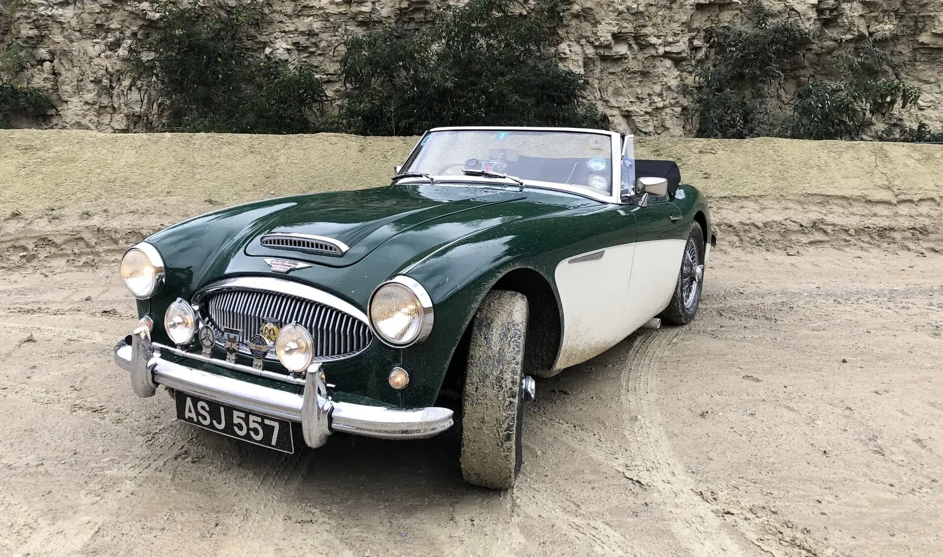 Jonathan's & Carolyn's 1962 Austin Healey 3000 Mk11 BJ7. Photo taken at the Gallagher Quarry during lockdown