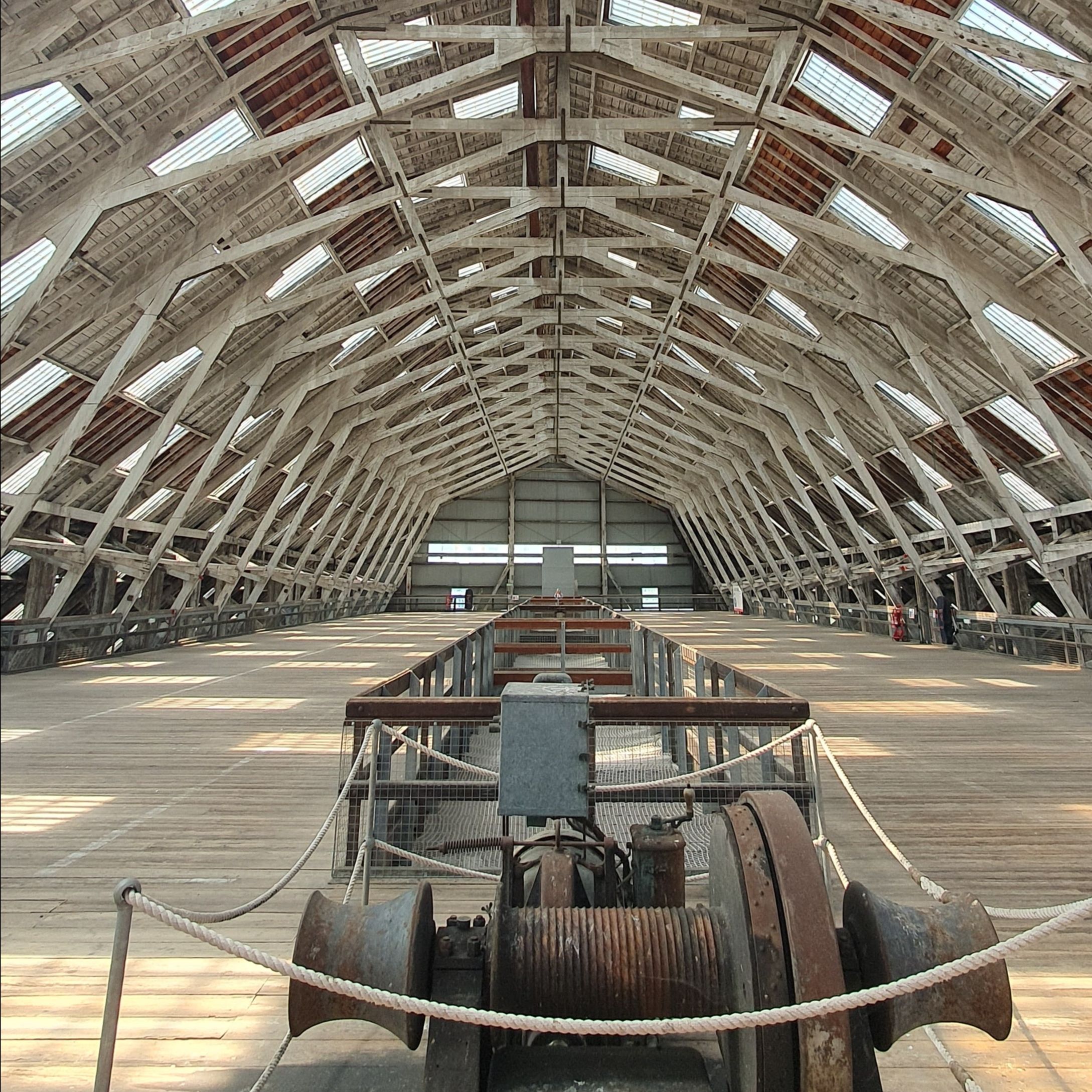 The amazing timber roof of the 1838 Covered Slipway