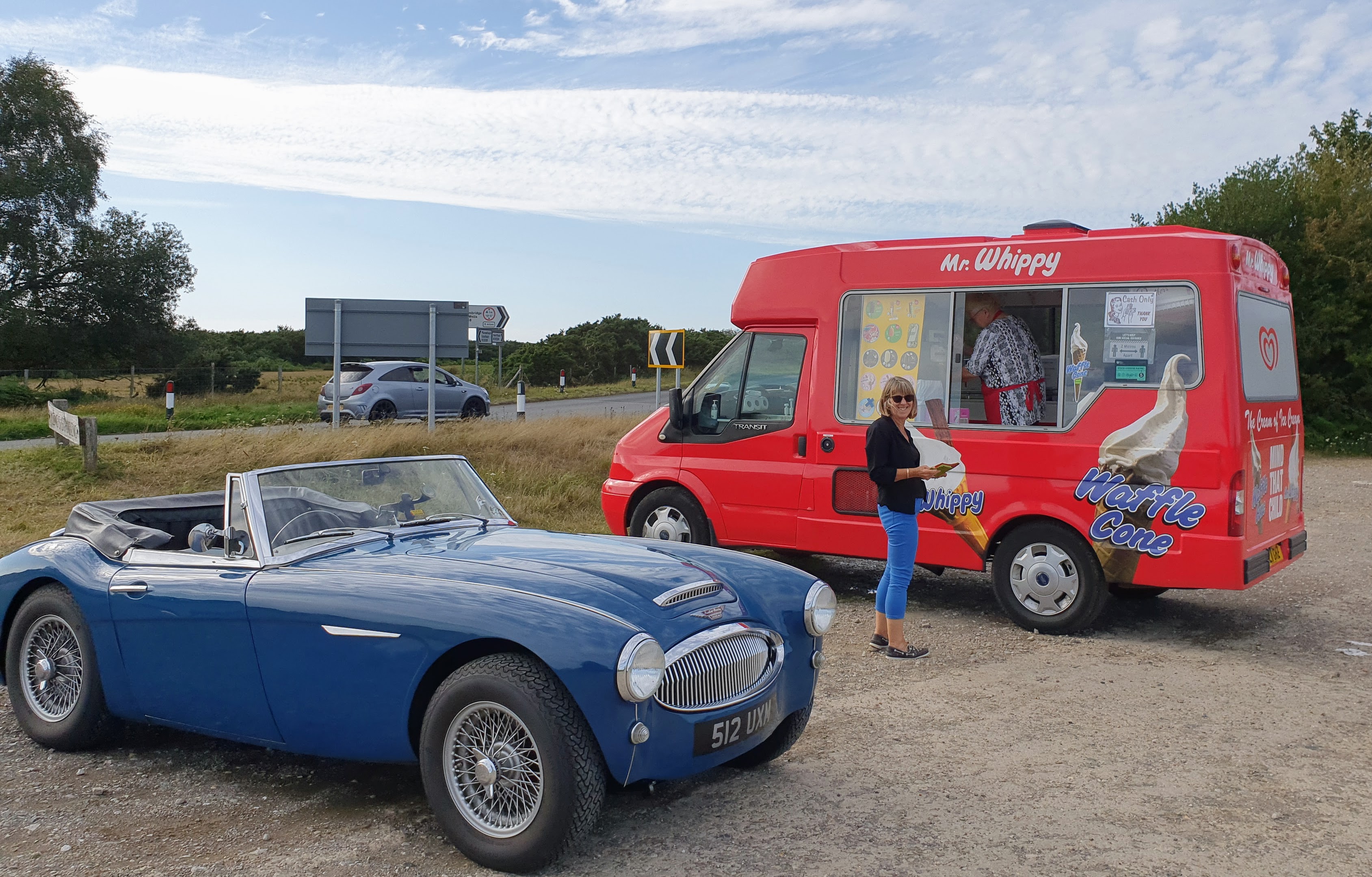 Nick and Judith's 1963 3000 Mk11 BJ7 with support vehicle, Ashdown Forest